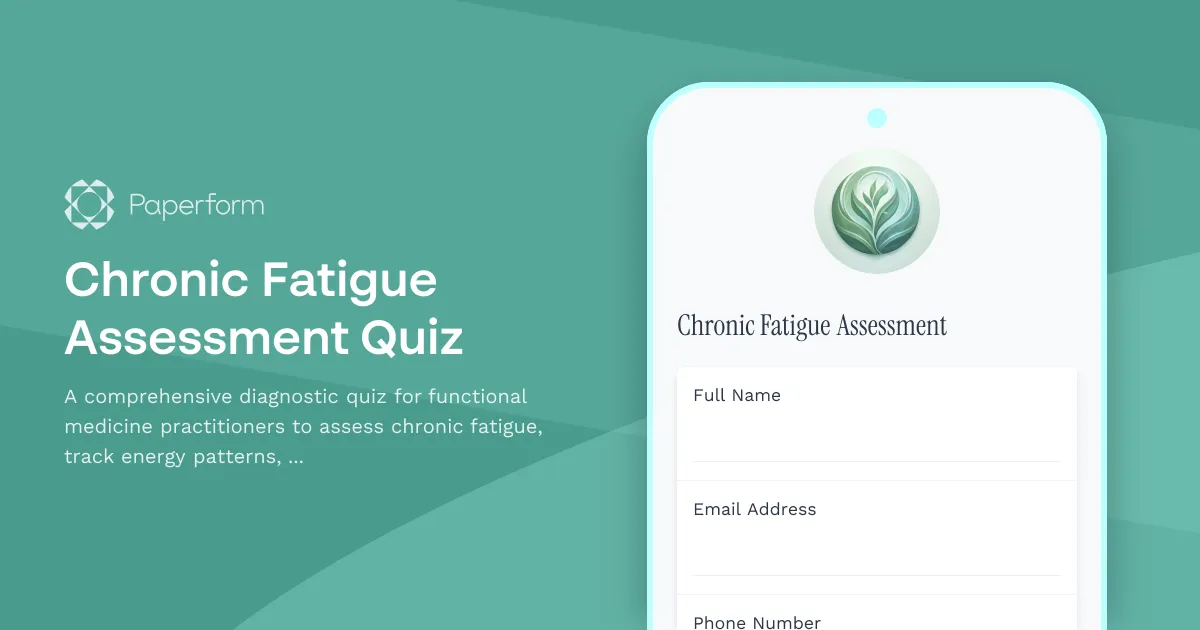 Chronic Fatigue Assessment Quiz