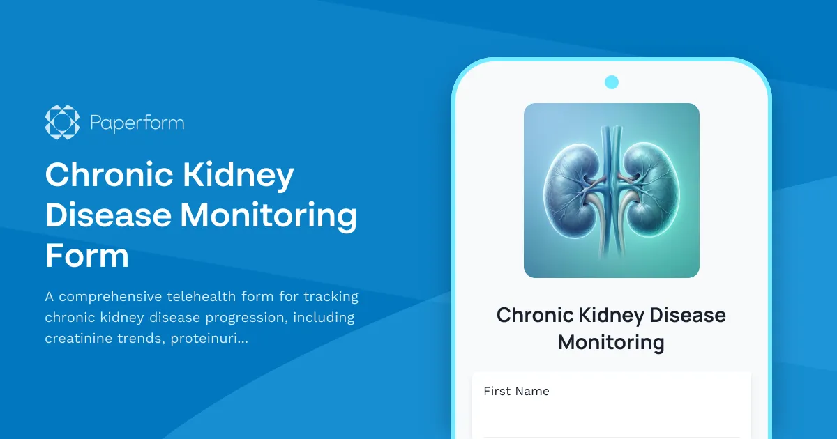 Chronic Kidney Disease Monitoring Form