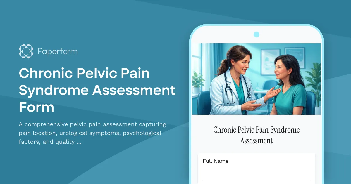 Chronic Pelvic Pain Syndrome Assessment Form