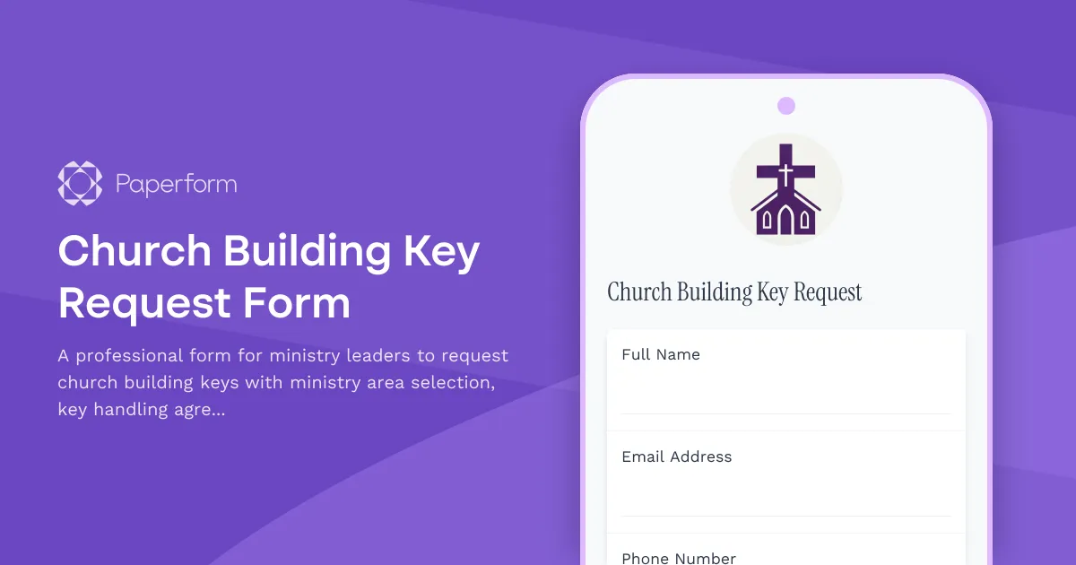 Church Building Key Request Form
