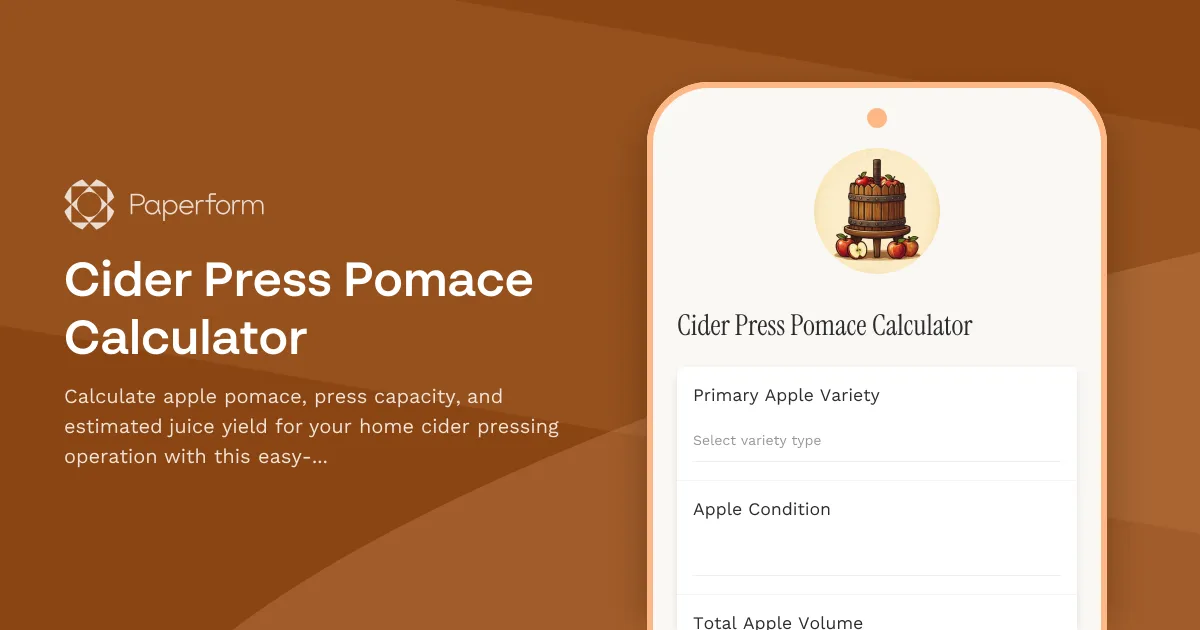 Cider Press Pomace Calculator