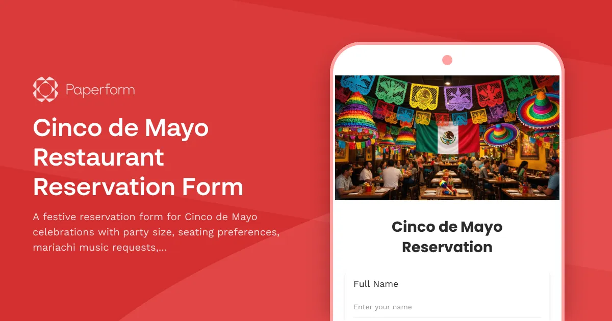 Cinco de Mayo Restaurant Reservation Form