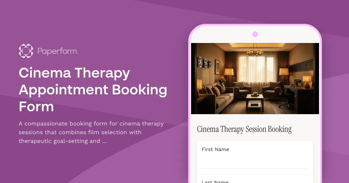 Cinema Therapy Appointment Booking Form