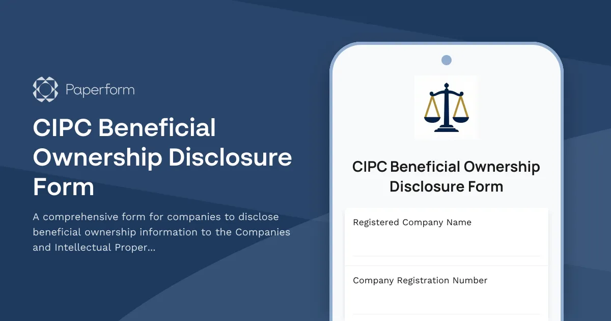 CIPC Beneficial Ownership Disclosure Form