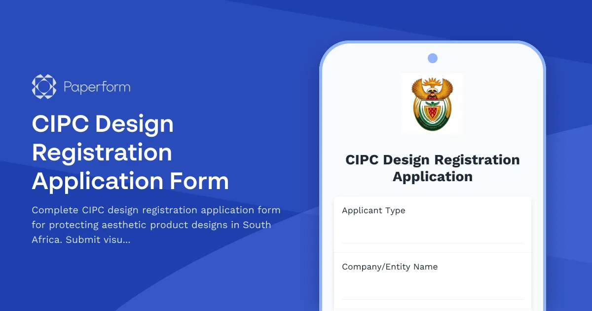 CIPC Design Registration Application Form