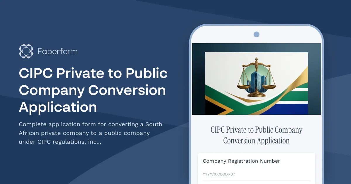 CIPC Private to Public Company Conversion Application