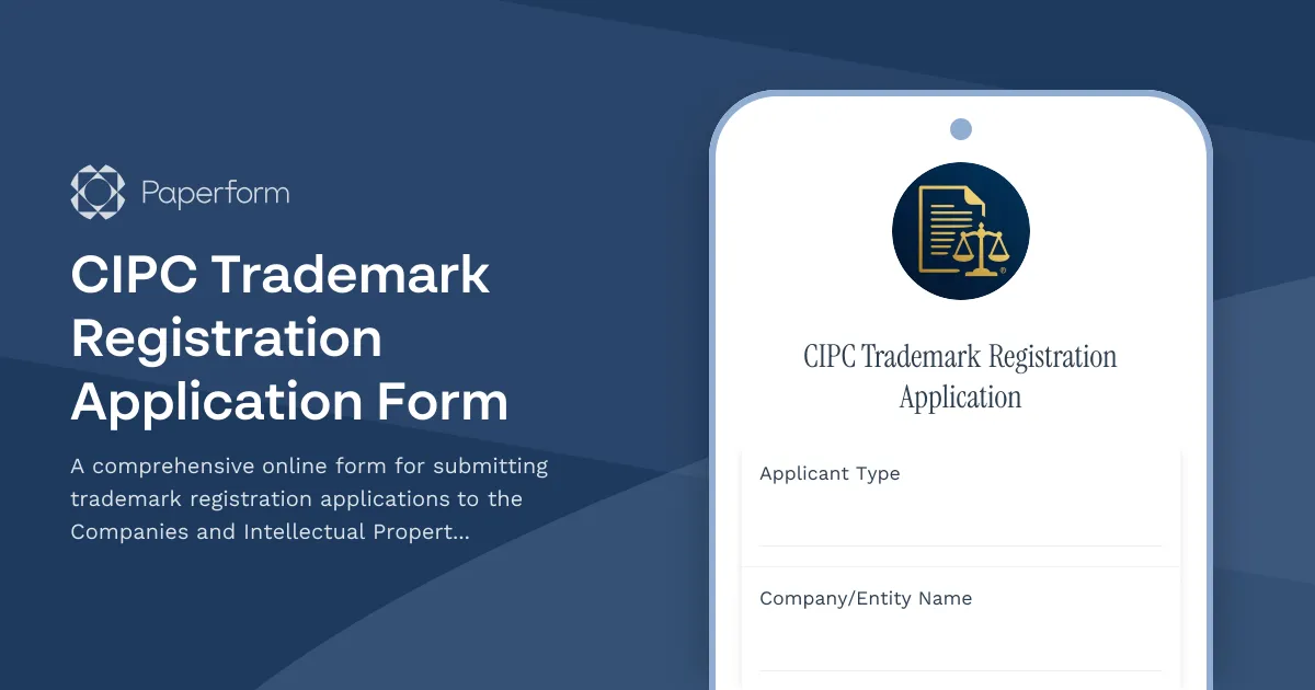 CIPC Trademark Registration Application Form