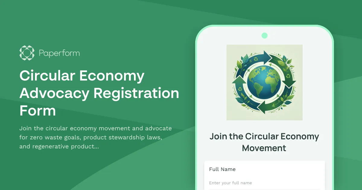 Circular Economy Advocacy Registration Form