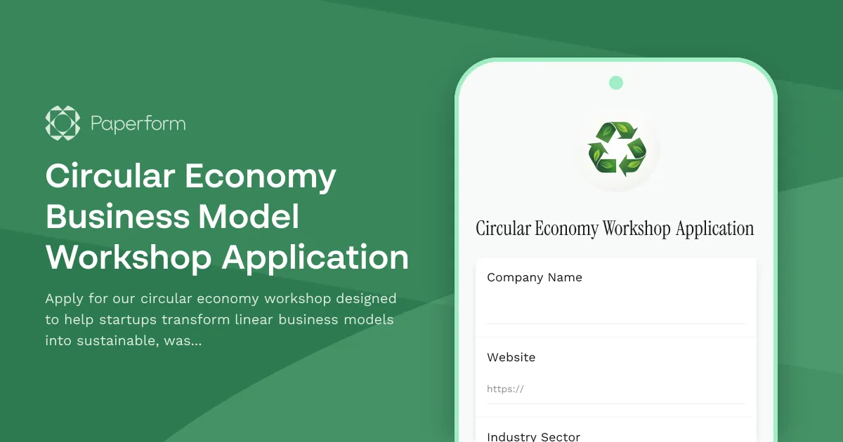 Circular Economy Business Model Workshop Application