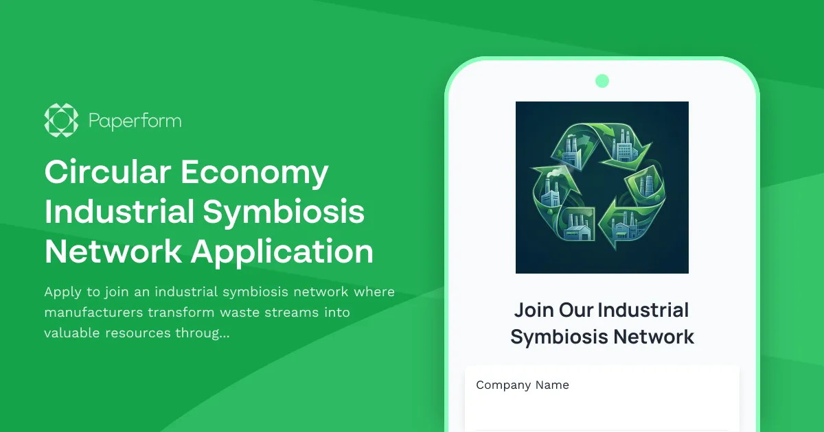Circular Economy Industrial Symbiosis Network Application