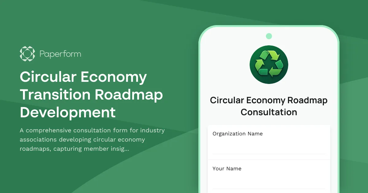 Circular Economy Transition Roadmap Development