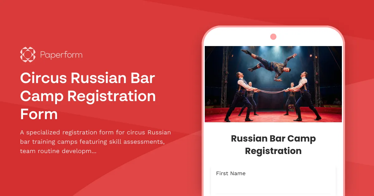 Circus Russian Bar Camp Registration Form