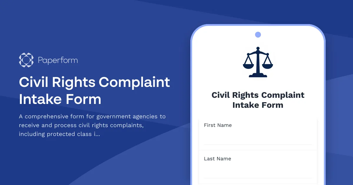 Civil Rights Complaint Intake Form