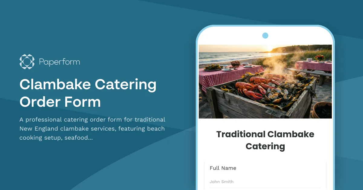 Clambake Catering Order Form