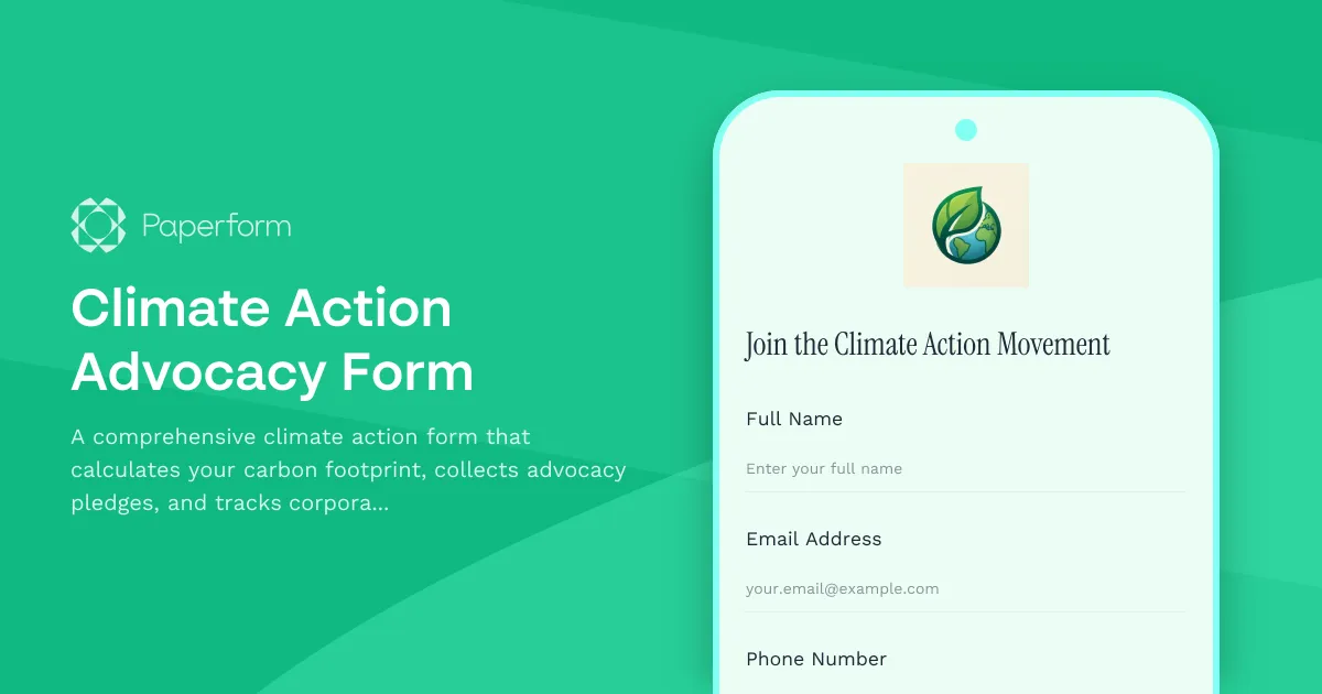 Climate Action Advocacy Form