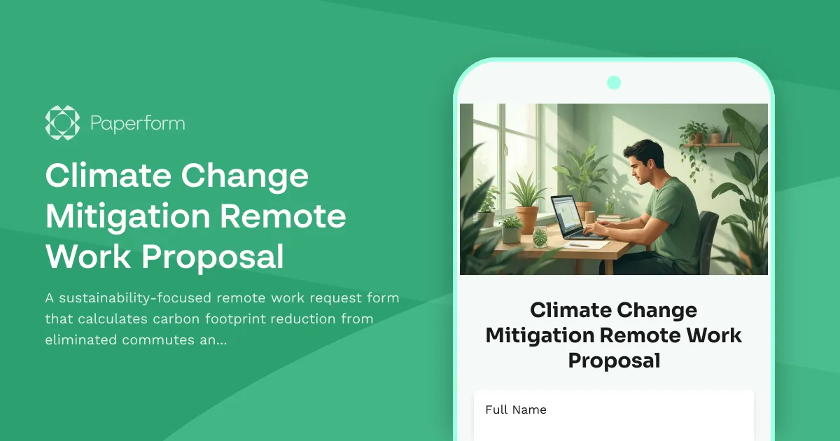 Climate Change Mitigation Remote Work Proposal