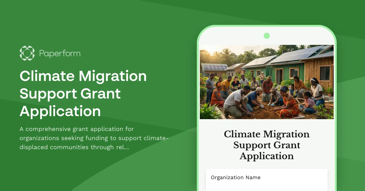 Climate Migration Support Grant Application