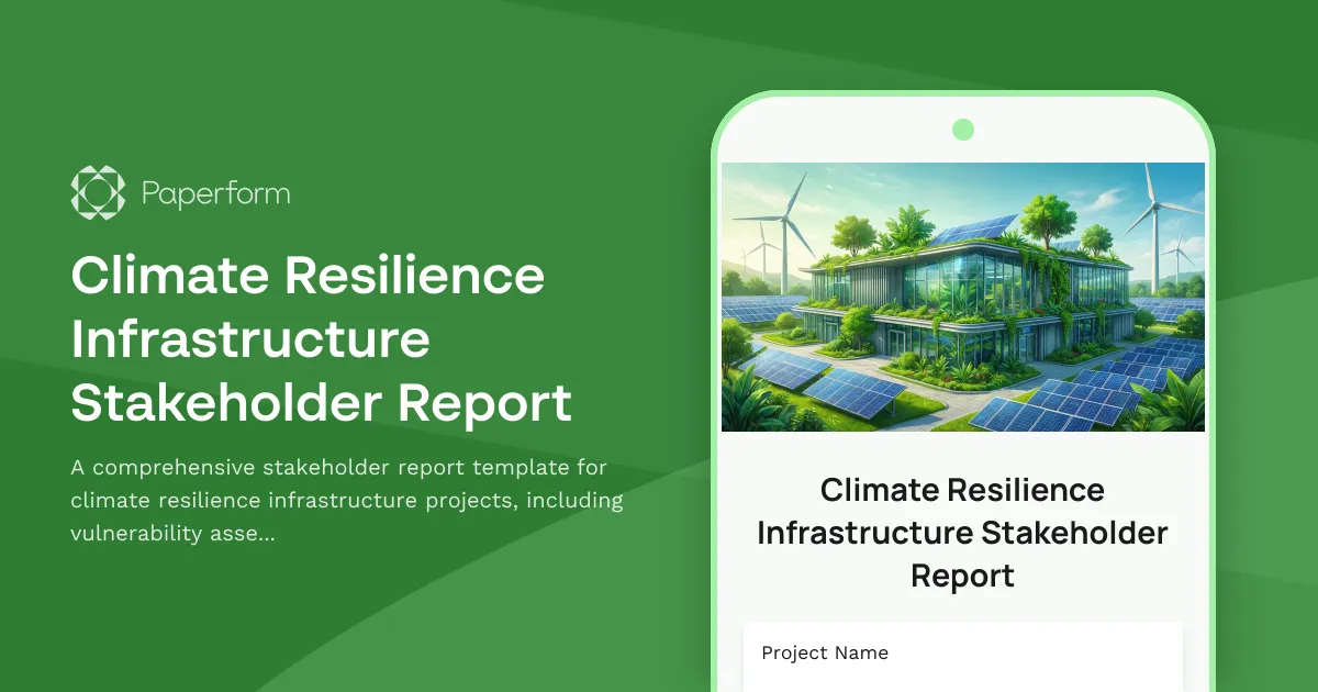 Climate Resilience Infrastructure Stakeholder Report