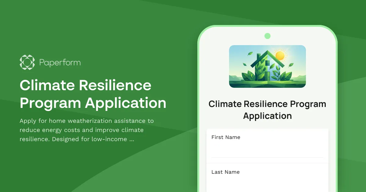 Climate Resilience Program Application