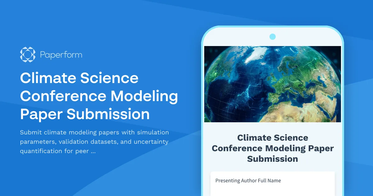 Climate Science Conference Modeling Paper Submission