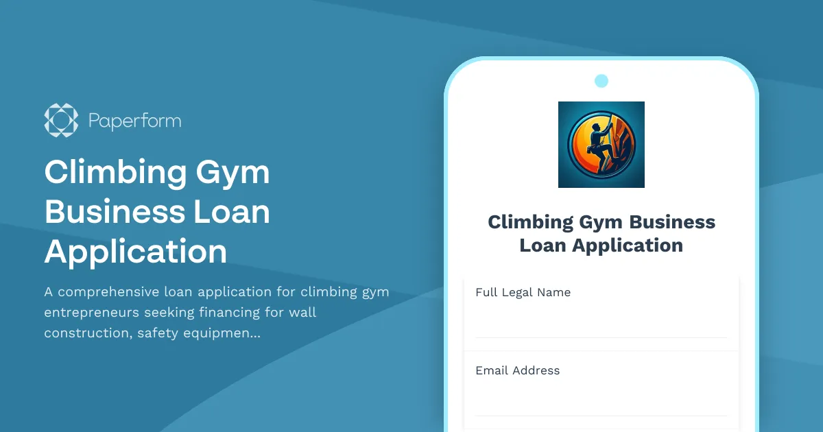 Climbing Gym Business Loan Application