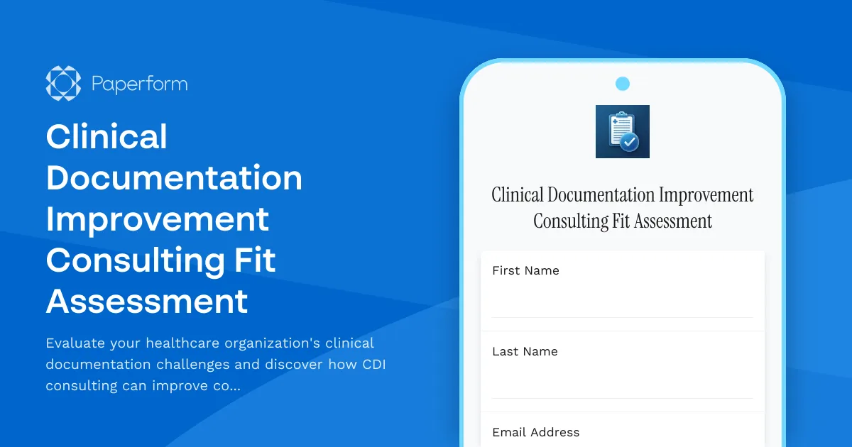 Clinical Documentation Improvement Consulting Fit Assessment