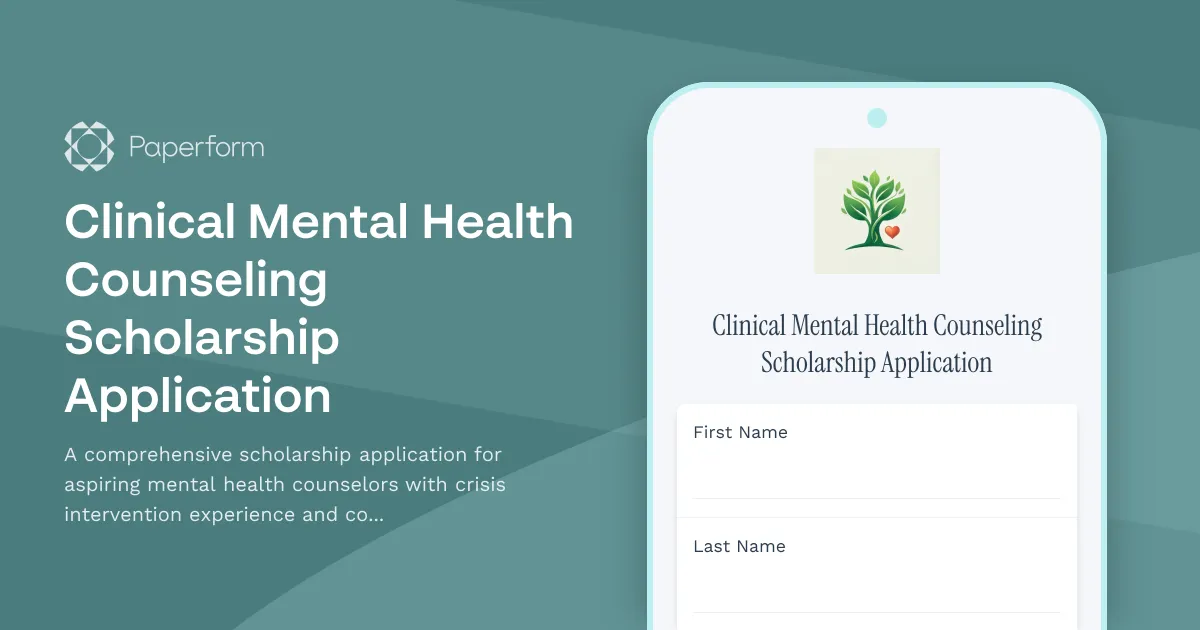 Clinical Mental Health Counseling Scholarship Application