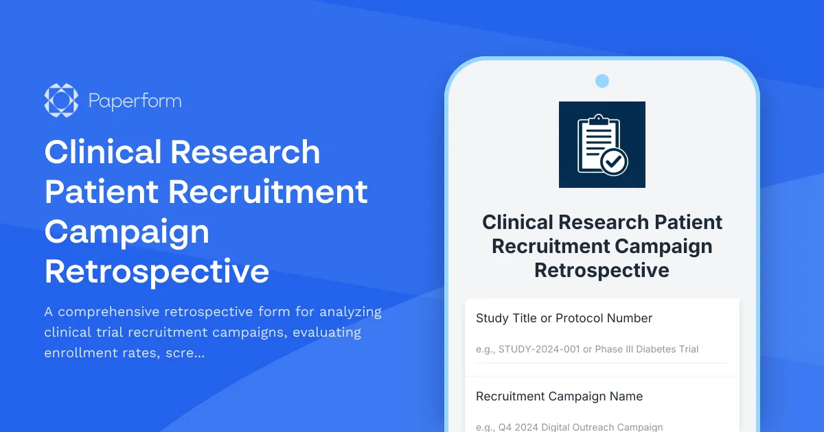 Clinical Research Patient Recruitment Campaign Retrospective
