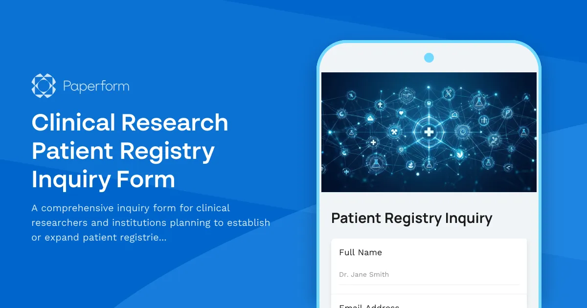 Clinical Research Patient Registry Inquiry Form