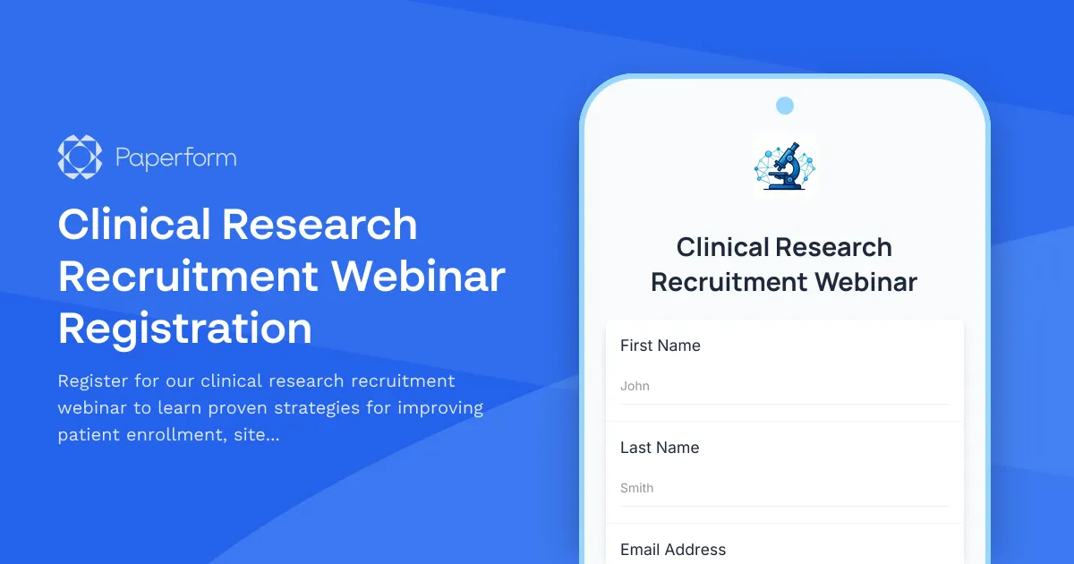 Clinical Research Recruitment Webinar Registration