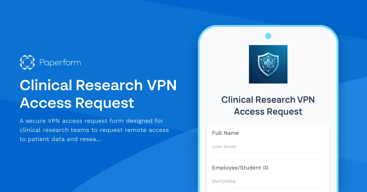 Clinical Research VPN Access Request