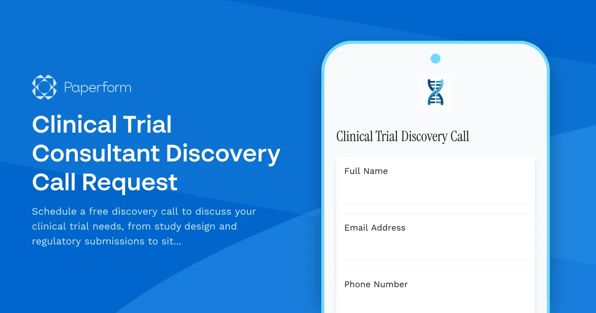 Clinical Trial Consultant Discovery Call Request