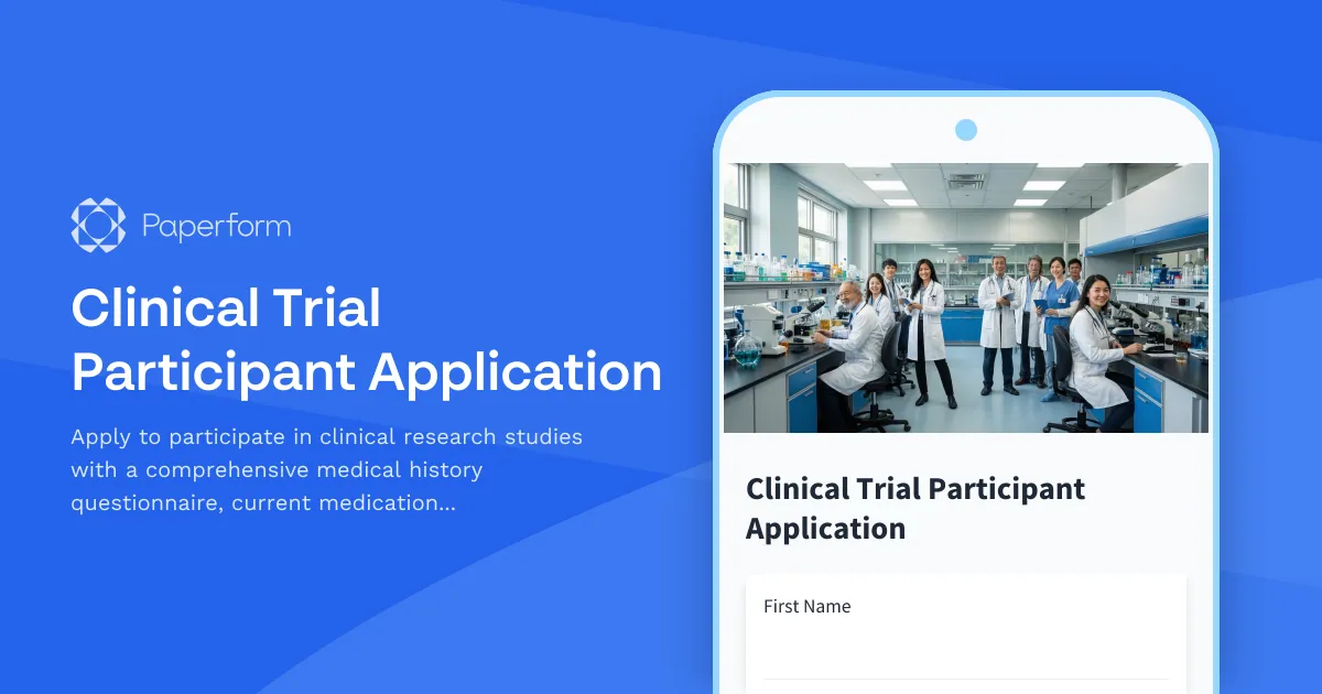 Clinical Trial Participant Application