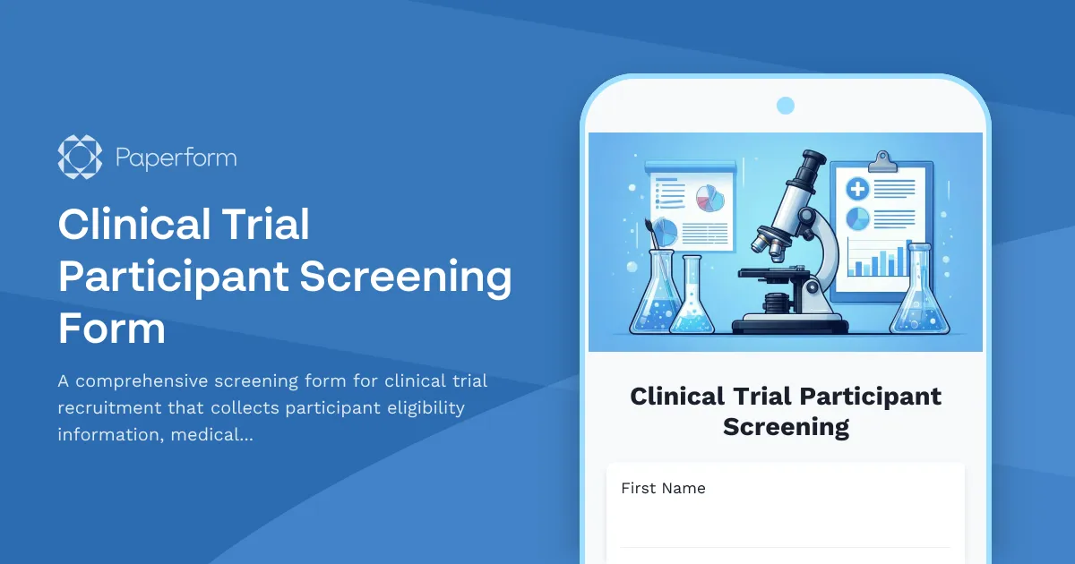 Clinical Trial Participant Screening Form