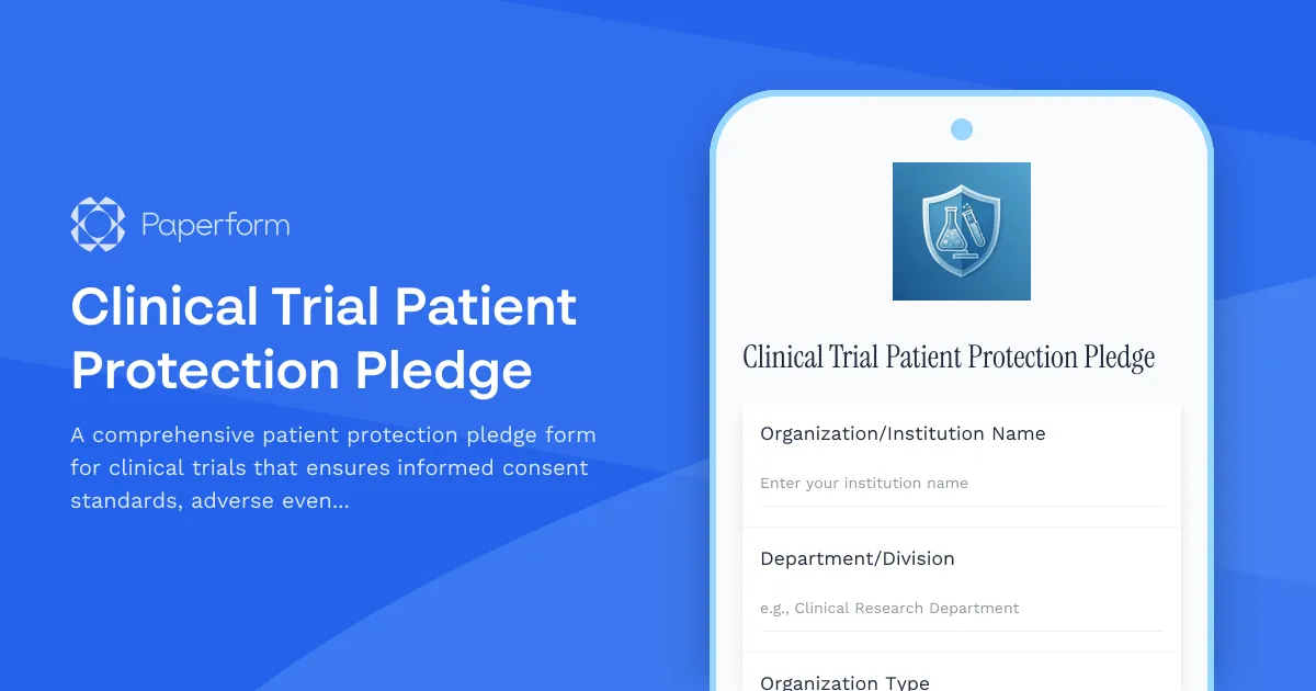 Clinical Trial Patient Protection Pledge