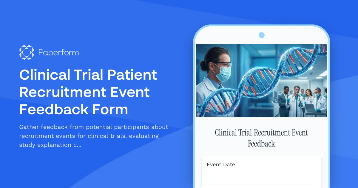 Clinical Trial Patient Recruitment Event Feedback Form