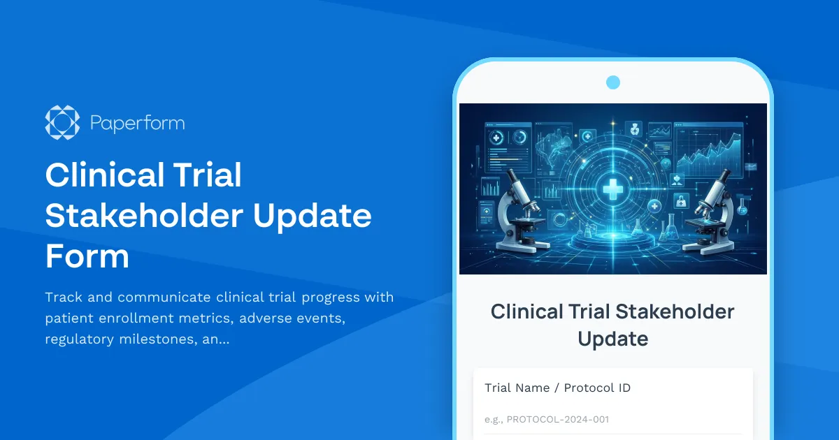 Clinical Trial Stakeholder Update Form