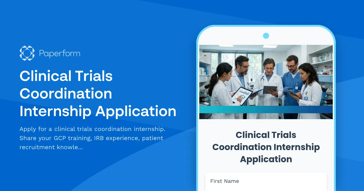 Clinical Trials Coordination Internship Application