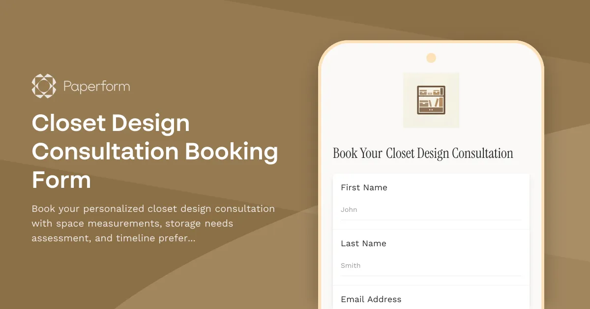 Closet Design Consultation Booking Form