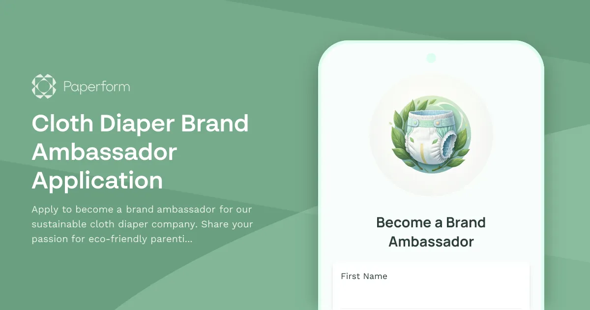 Cloth Diaper Brand Ambassador Application