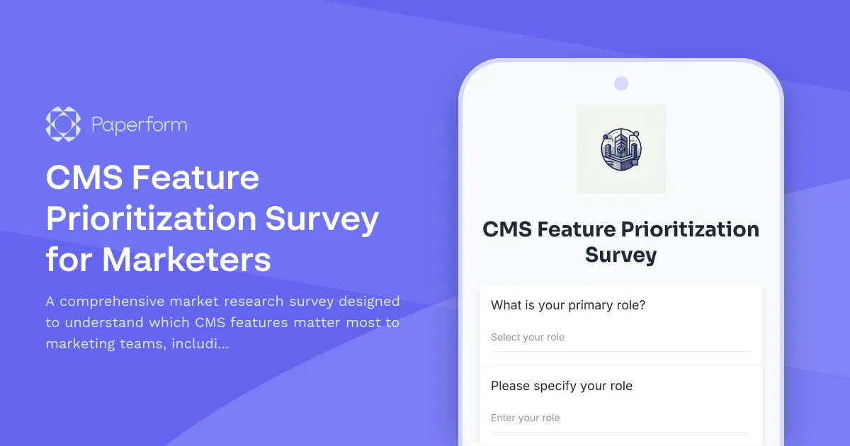 CMS Feature Prioritization Survey for Marketers