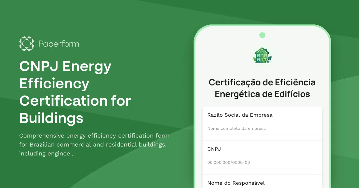 CNPJ Energy Efficiency Certification for Buildings