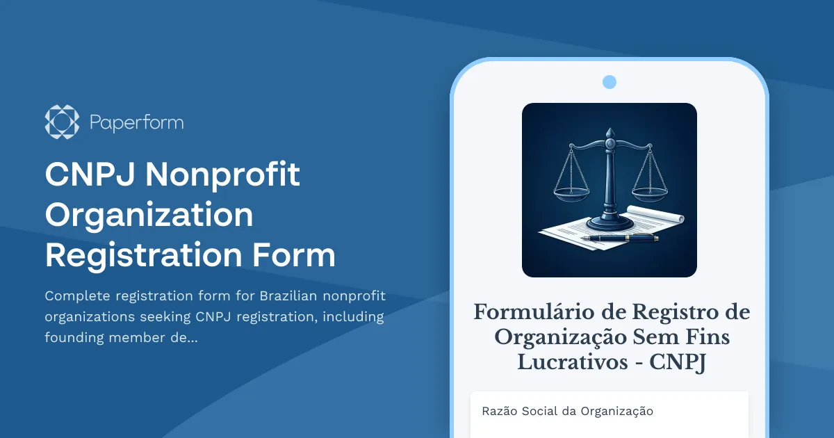 CNPJ Nonprofit Organization Registration Form
