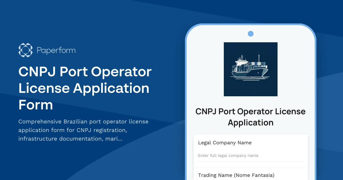 CNPJ Port Operator License Application Form