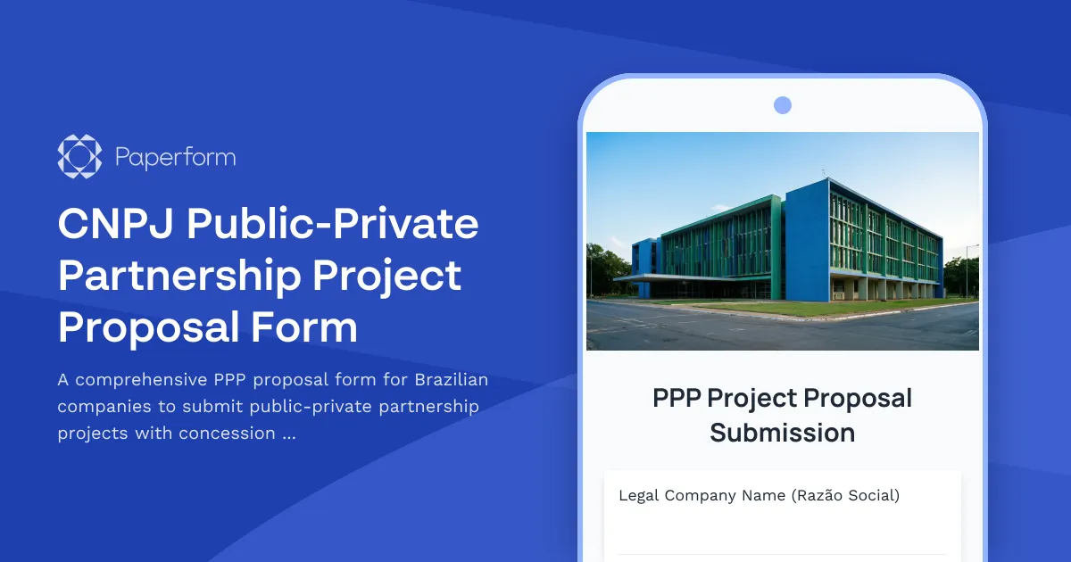 CNPJ Public-Private Partnership Project Proposal Form