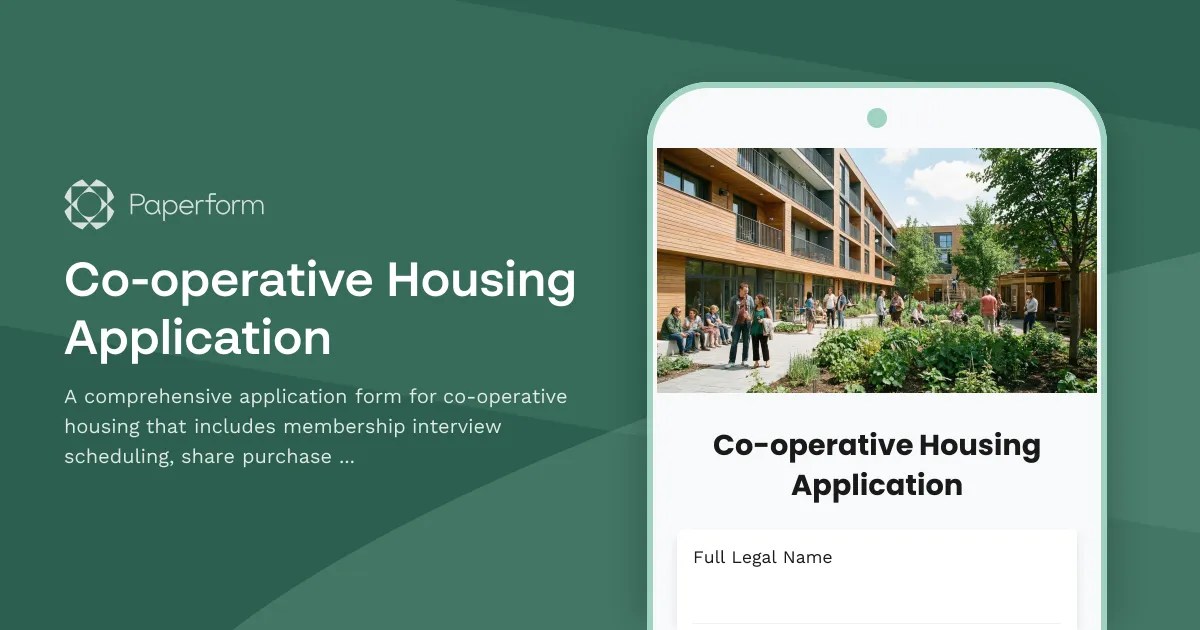 Co-operative Housing Application