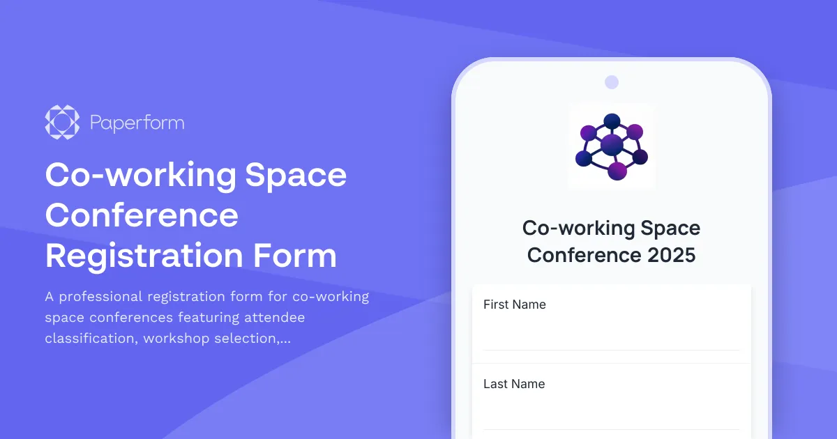 Co-working Space Conference Registration Form