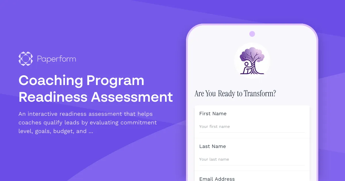 Coaching Program Readiness Assessment