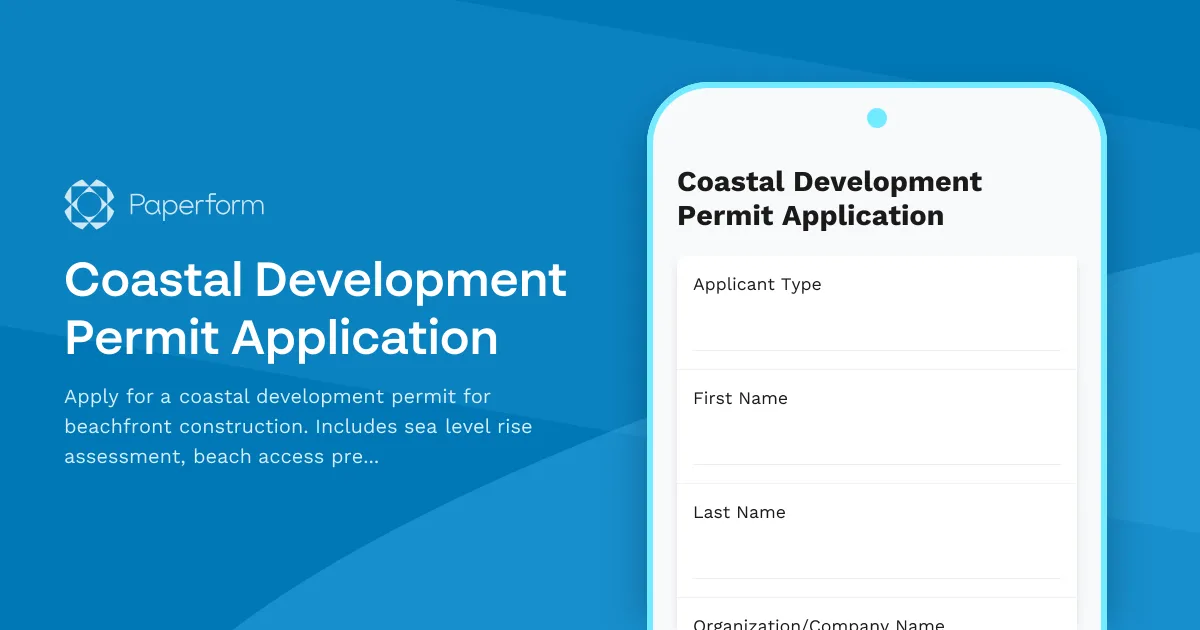 Coastal Development Permit Application