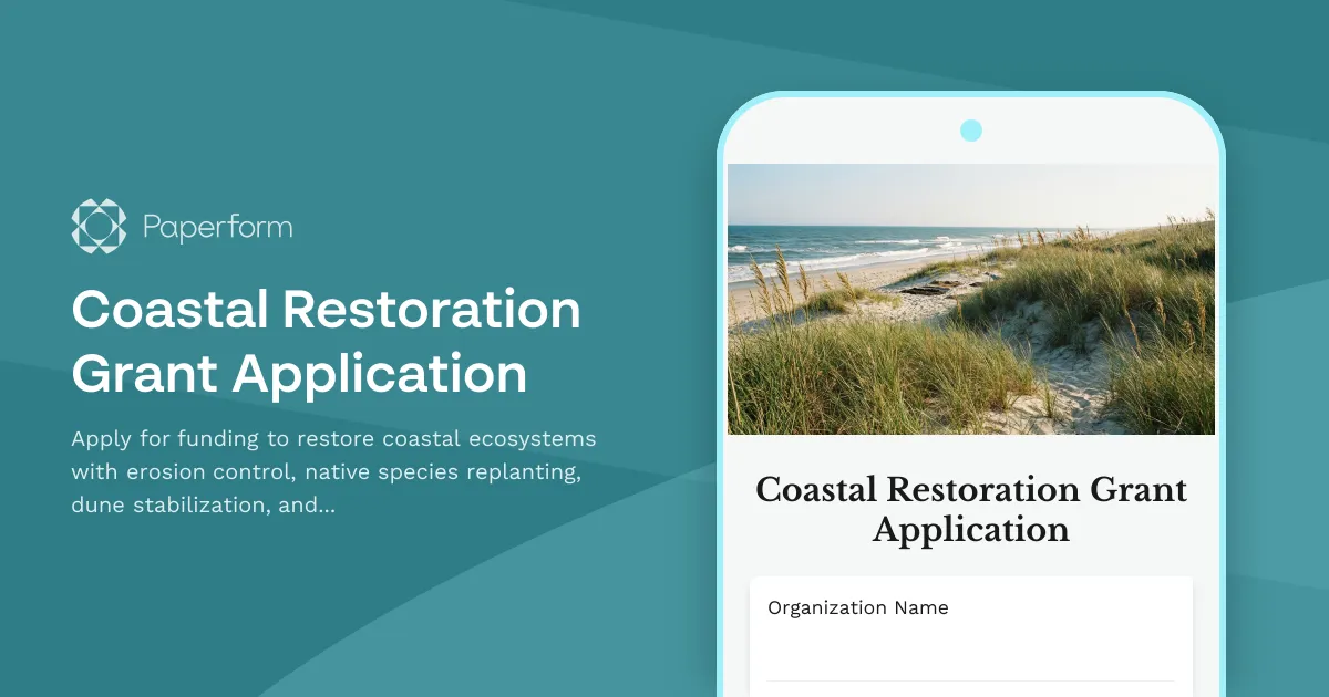 Coastal Restoration Grant Application